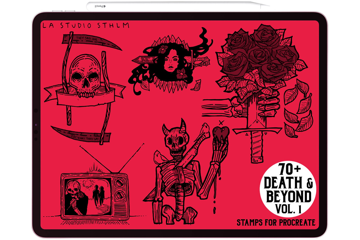 Death & Beyond Vol. 1 - Stamp Set, a Brush Add-On by LA Studio Sthlm (Photo 3 of 6)