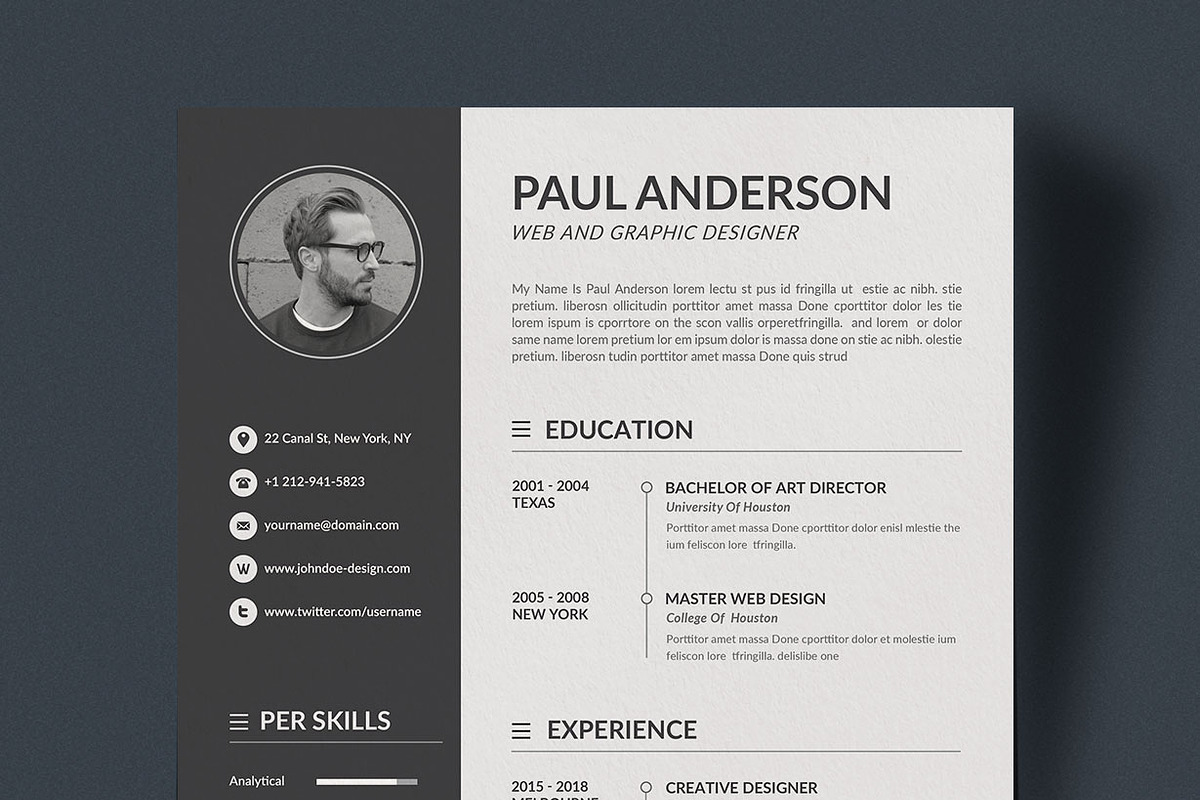 Resume/CV, a Resume Template by SlideCo (Photo 3 of 4)