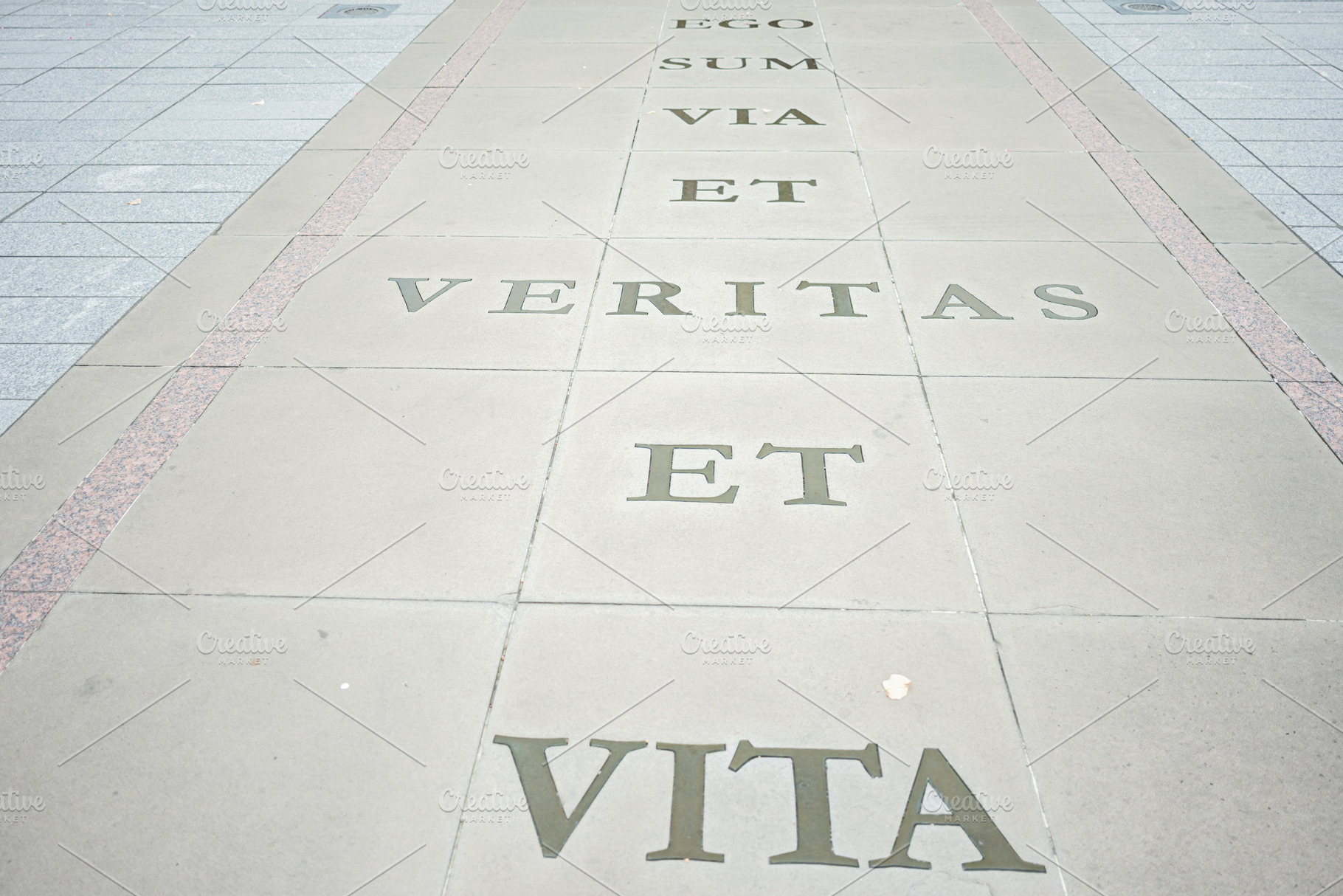 Inspirational Latin Phrase Sculpture in Rzeszow, Poland, Ego Sum Via Veritas Et, a Photo by AS photostudio
