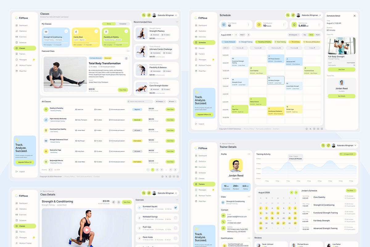 FitMove - Fitness Dashboard, an UI Kit Template by peterdraw (Photo 3 of 7)