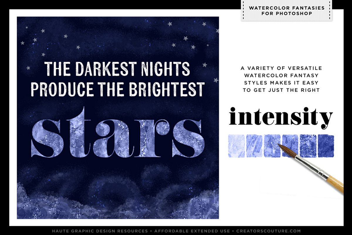 Watercolor Glitter Styles Photoshop, a Layer Style Add-On by Creators Couture (Photo 3 of 5)