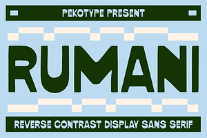 Rumani - Reverse Contrast Font, a Sans Serif Font by Pekotype
