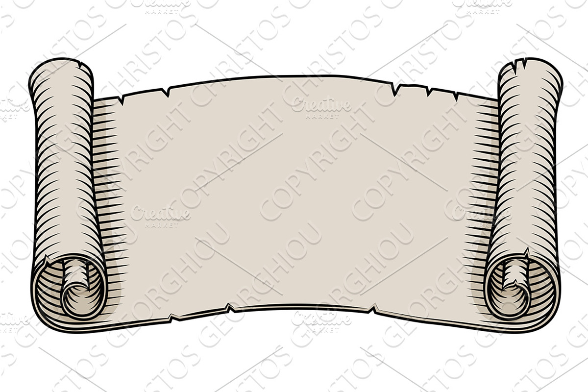 Scroll Banner Paper Vintage Old, a Texture Illustration by Christos Georghiou