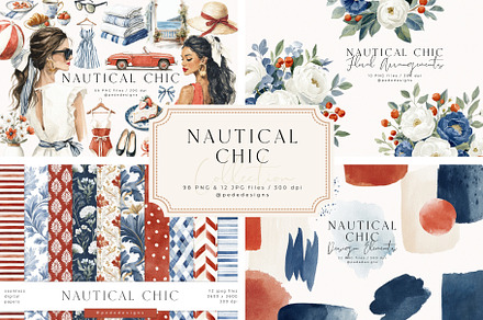 Nautical Chic Collection, a Decorative Illustration by PeDe Designs