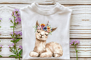 Watercolor Cute Llama Clipart, an Illustration by Rose Art (Thumbnail 4 of 7)