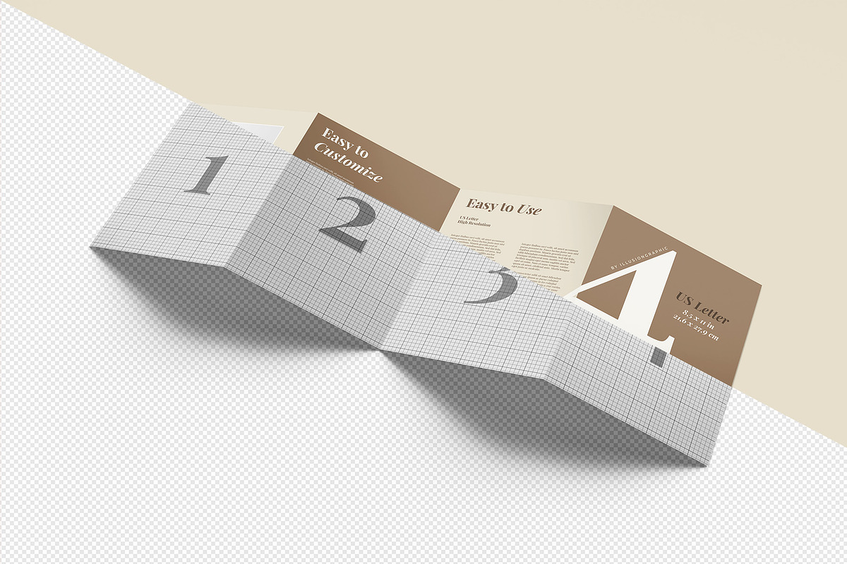 4 Fold US Letter Brochure Mockup, an Advertising Mockup by Illusiongraphic (Photo 13 of 20)