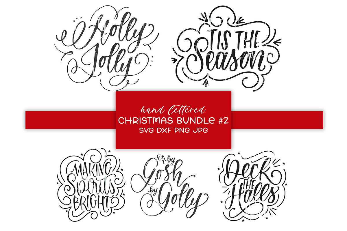 Hand Lettered Christmas SVG Bundle, an Illustration by Rebecca Lane Graphics