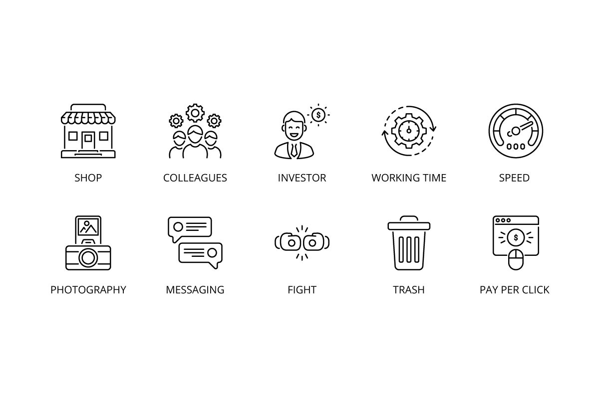 55 Startup Conceptual Thin line icon, a Finance Illustration by vectorstank (Photo 5 of 5)