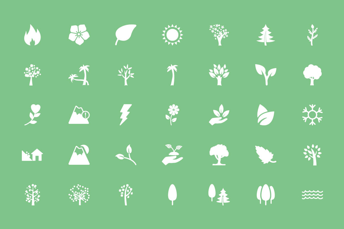 150+ Nature Vector Icons, a Solid Icon by Creative Stall