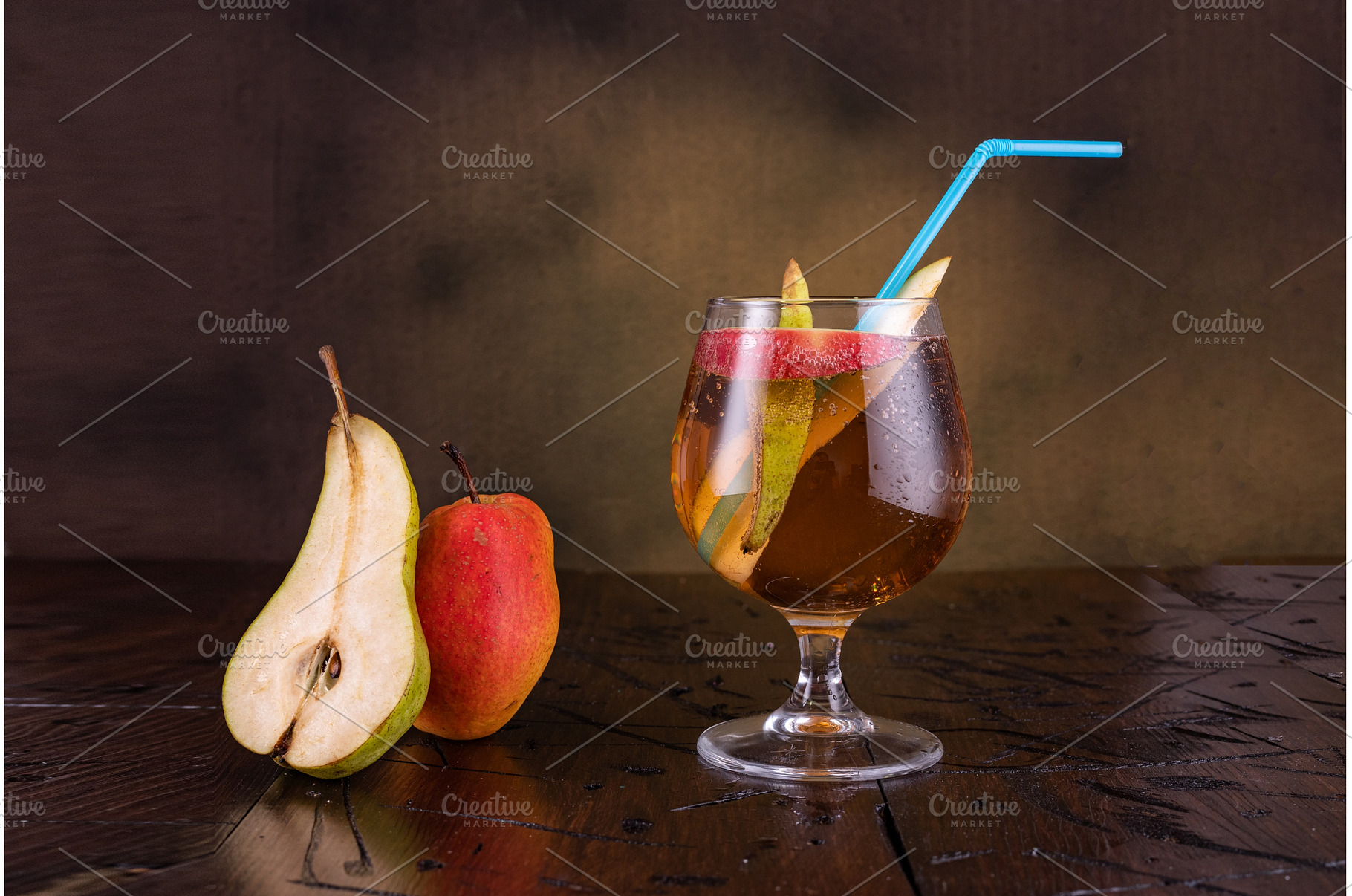 Fresh fruit drink. Pear lemonade, a Food & Drink Photo by Stockphoto by vzwer