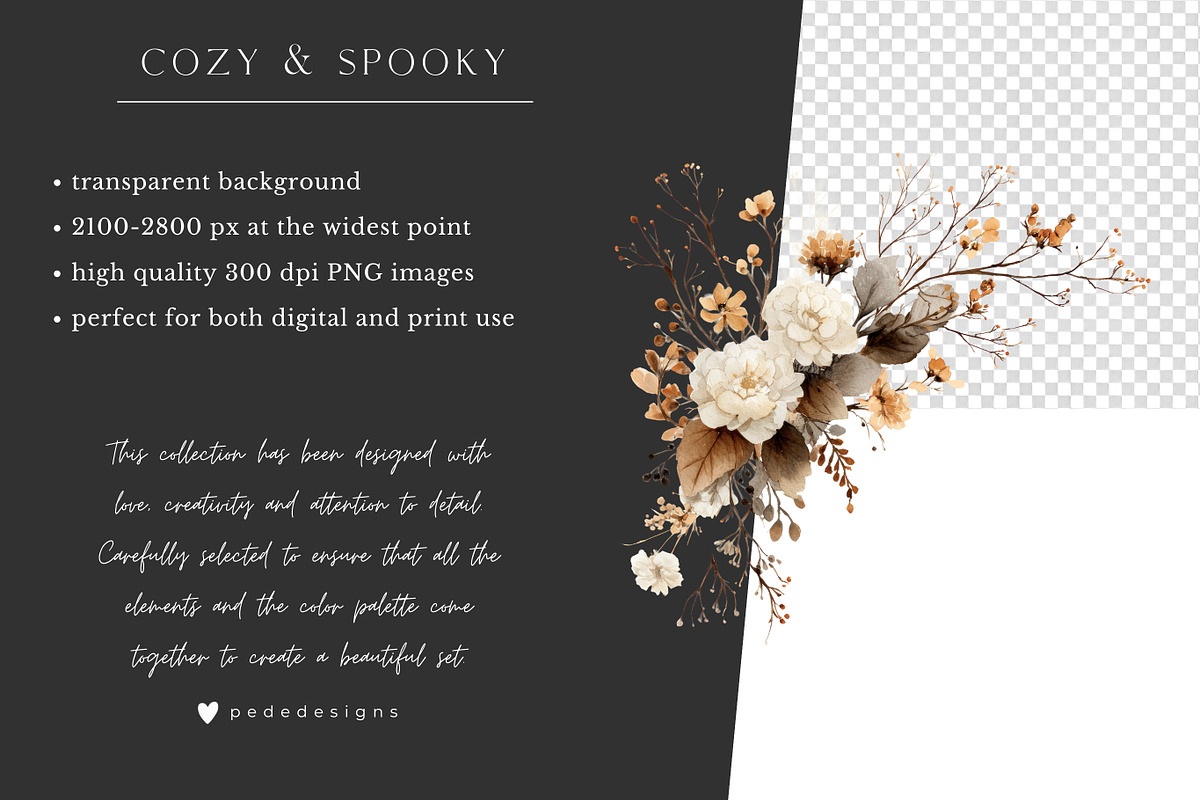 Cozy & Spooky Collection, a Seasonal Illustration by PeDe Designs (Photo 15 of 30)