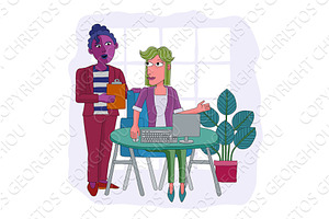 Women Working Business Illustration, a Finance Illustration by Christos Georghiou