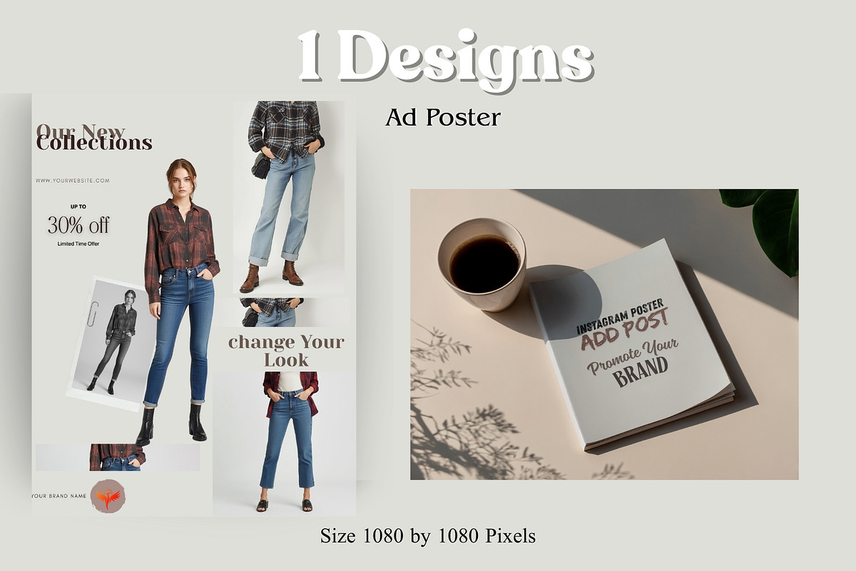 Plaid Shirt Fashion Flyer Pack, a Social Media Template by Crox Studio | Digital (Photo 2 of 6)