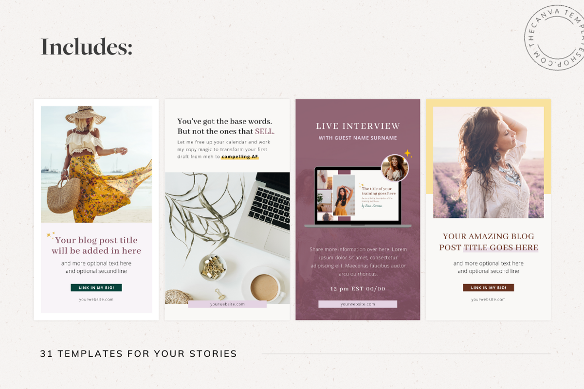 Melanie IG Stories Canva Templates, a Social Media Template by The Canva Template Shop (Photo 3 of 6)