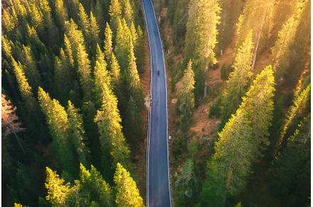 Aerial view of road in colorful, a Transportation Photo by den-belitsky