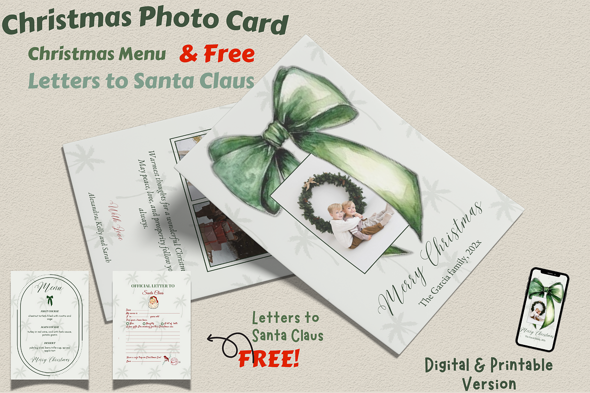 Customizable christmas card template, a Card Template by Prodesign (Photo 1 of 4)