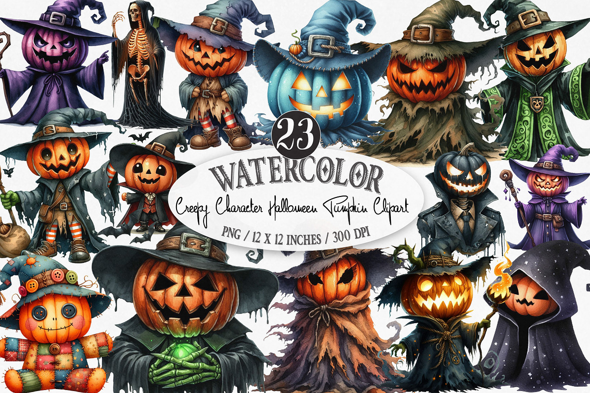 Creepy Character Halloween Pumpkin, an Illustration by Designking (Photo 1 of 4)