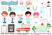 Hospital Clip Art, an Education Illustration by Cozy Cat Design (Thumbnail 1 of 3)