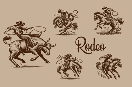 Rodeo - Western Illustration, an Animal Illustration by MkStudio