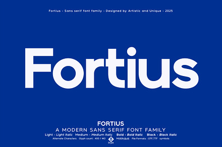 Fortius - Sans serif font family, a Sans Serif Font by Artistic & Unique