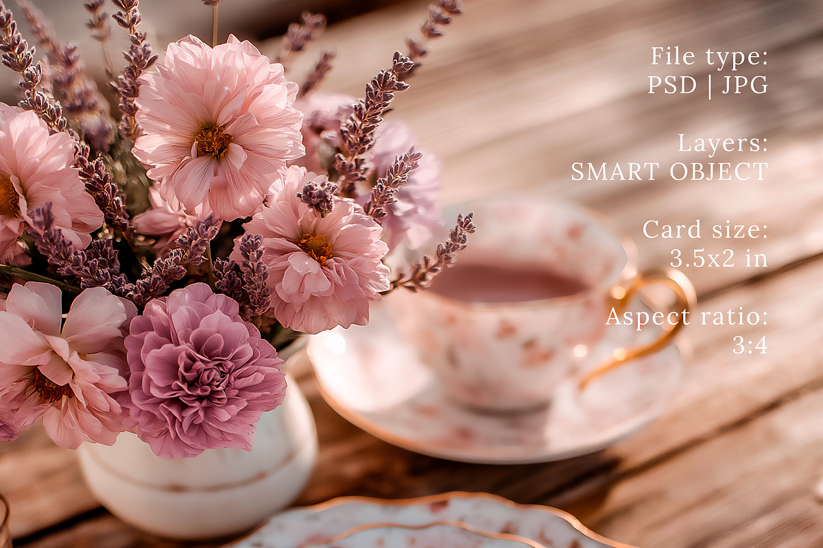 Lavender 3.5x2 Place Card Mockup, a Product Mockup by Serenefeeling (Photo 3 of 6)