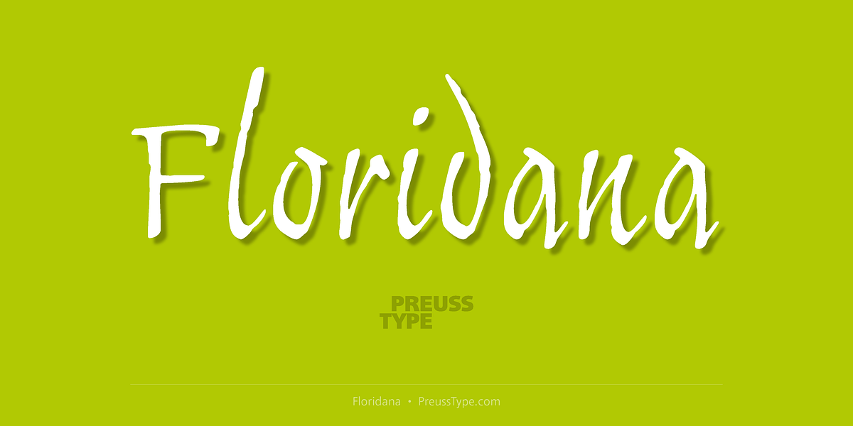 Floridana, a Script Font by preussTYPE (Photo 1 of 8)