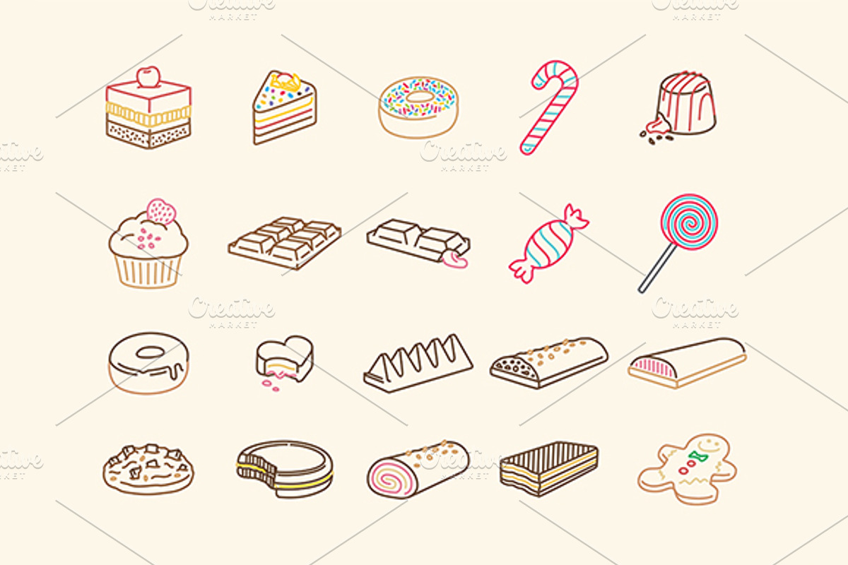 Sweets Icons, an Outline Icon by Babic Goran (Photo 3 of 4)