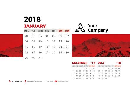Desk Calendar 2018