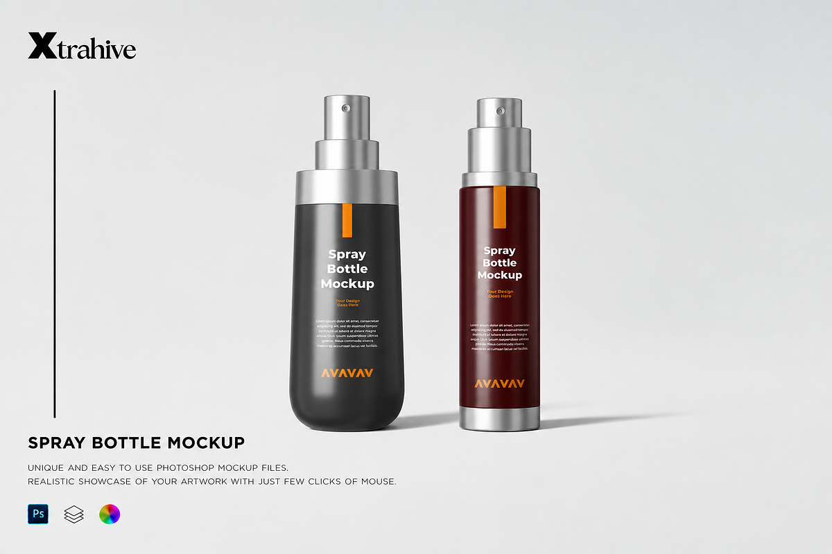 Spray Bottle Mockup, a Household Mockup by Xtrahive (Photo 1 of 3)