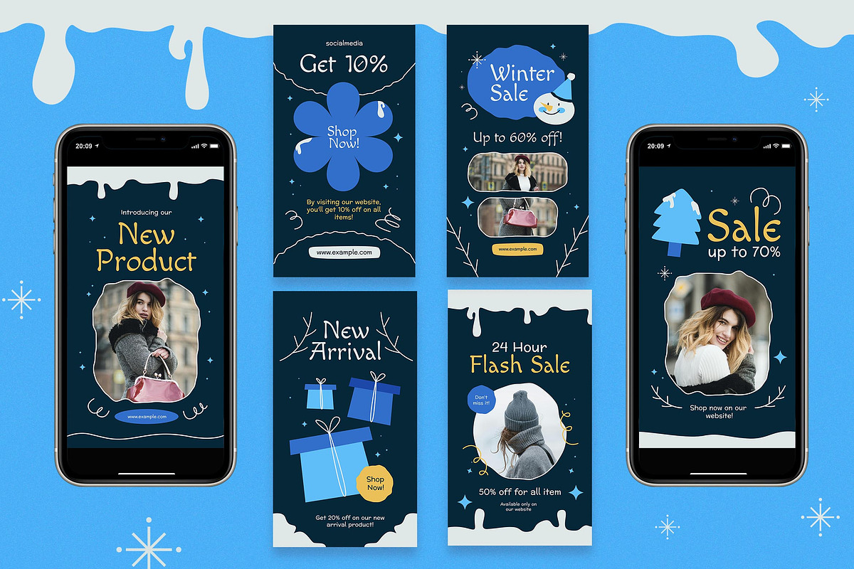 Blue Winter Sale Instagram Set, a Social Media Template by Aiyari Graphic (Photo 2 of 3)