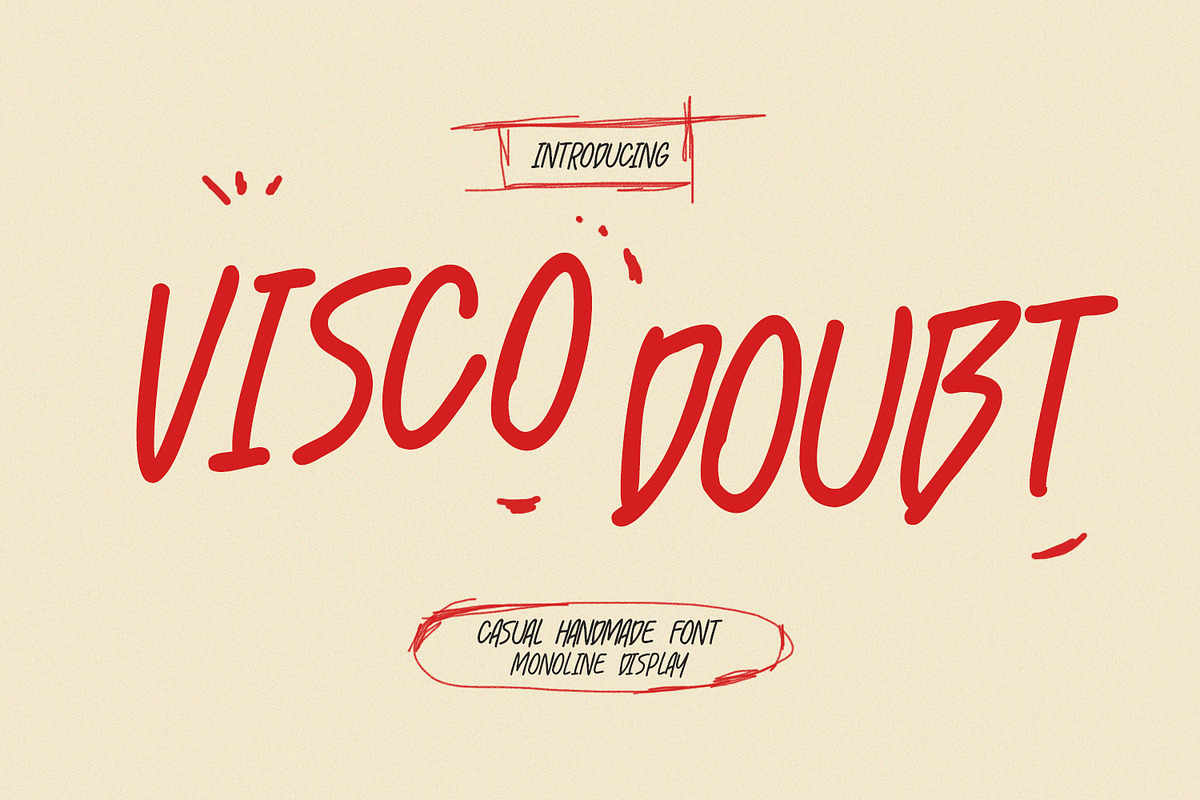 Visco Doubt Casual Handmade Monoline, a Handwritten Font by Maulana Creative (Photo 1 of 7)