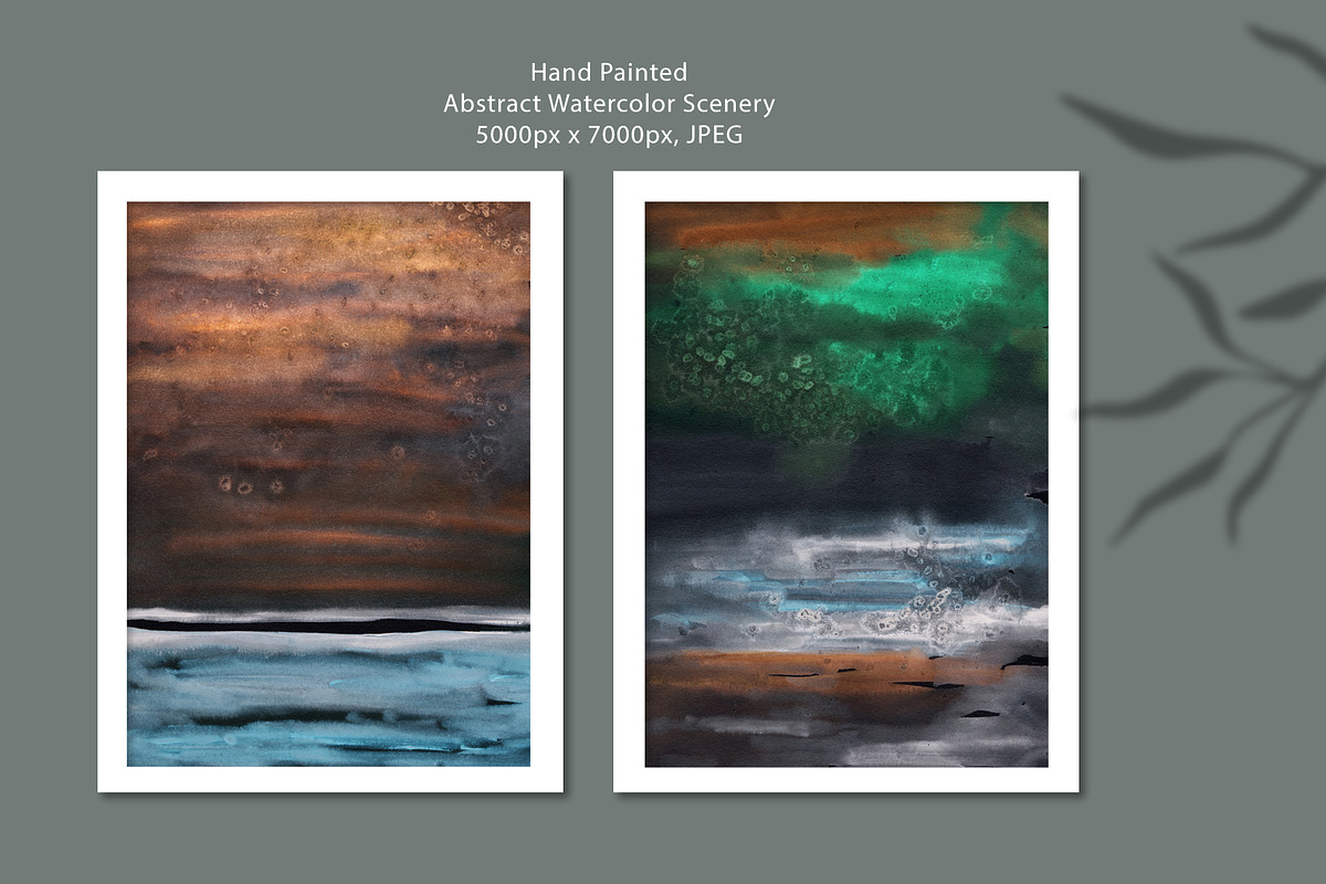Dark Side, Watercolor Landscapes, a Background Graphic by Marmoris.Arts (Photo 5 of 16)