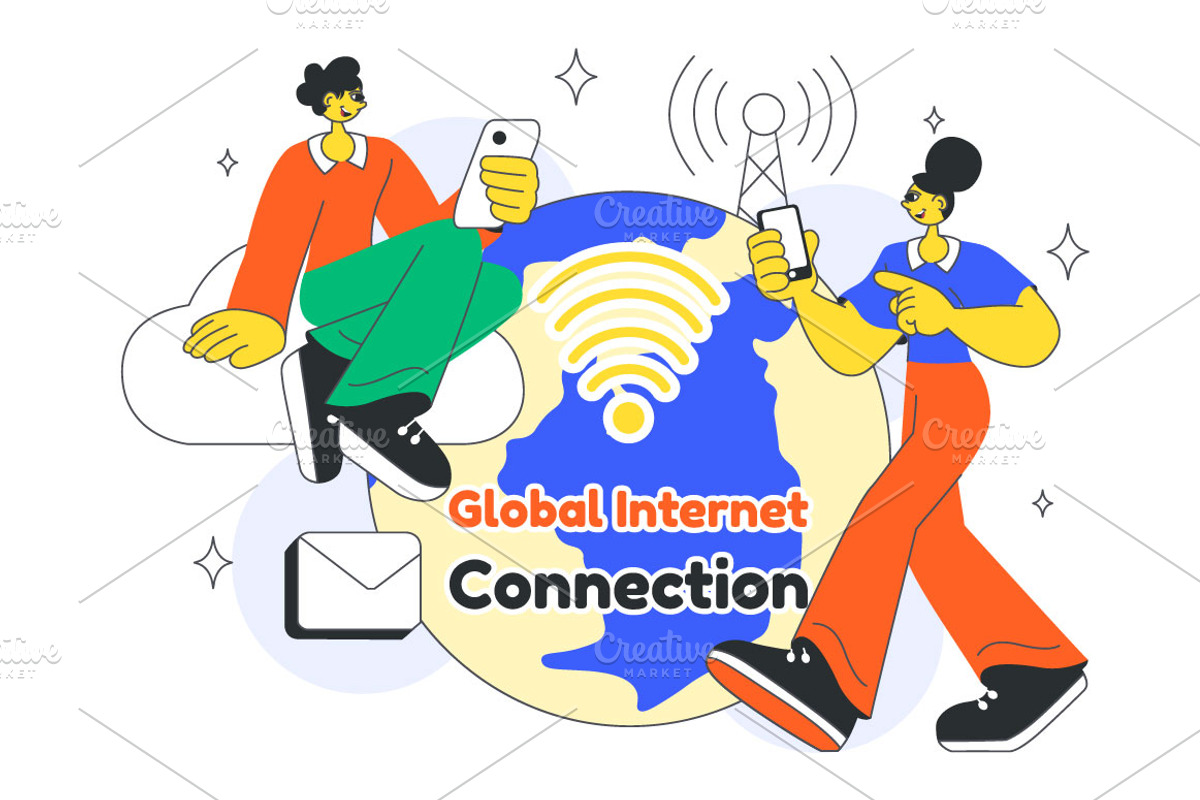 10 Global Internet Connection, a Technology Illustration by denayunebgt (Photo 4 of 4)