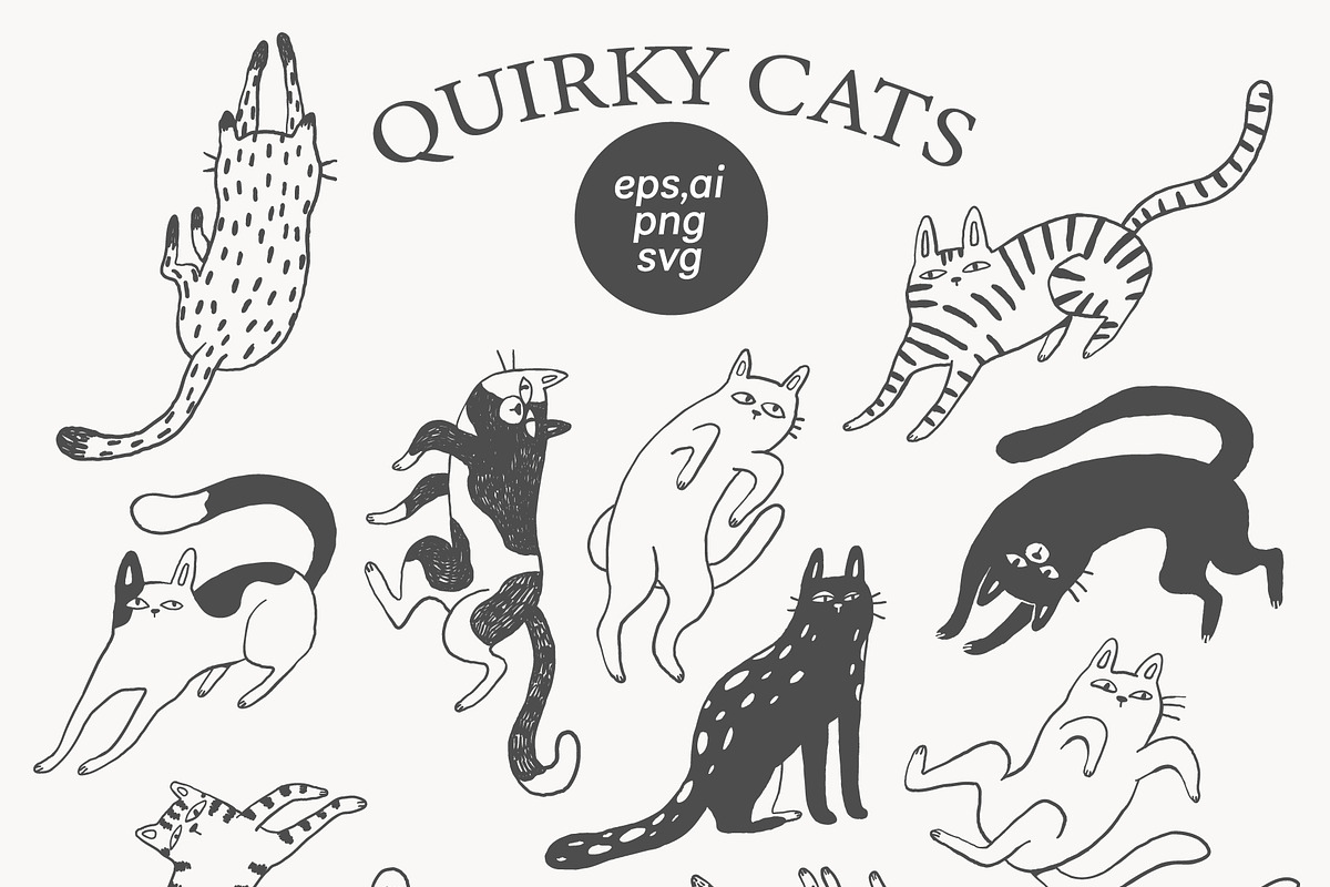 Funny Cats Line Art Bundle, an Illustration by Anastasiya Klempach (Photo 6 of 19)