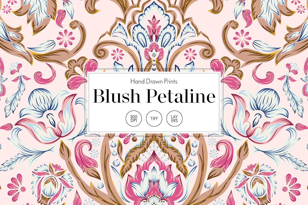 Blush Petaline Traditional Patterns, a Pattern Graphic by LEAFure (Photo 1 of 9)