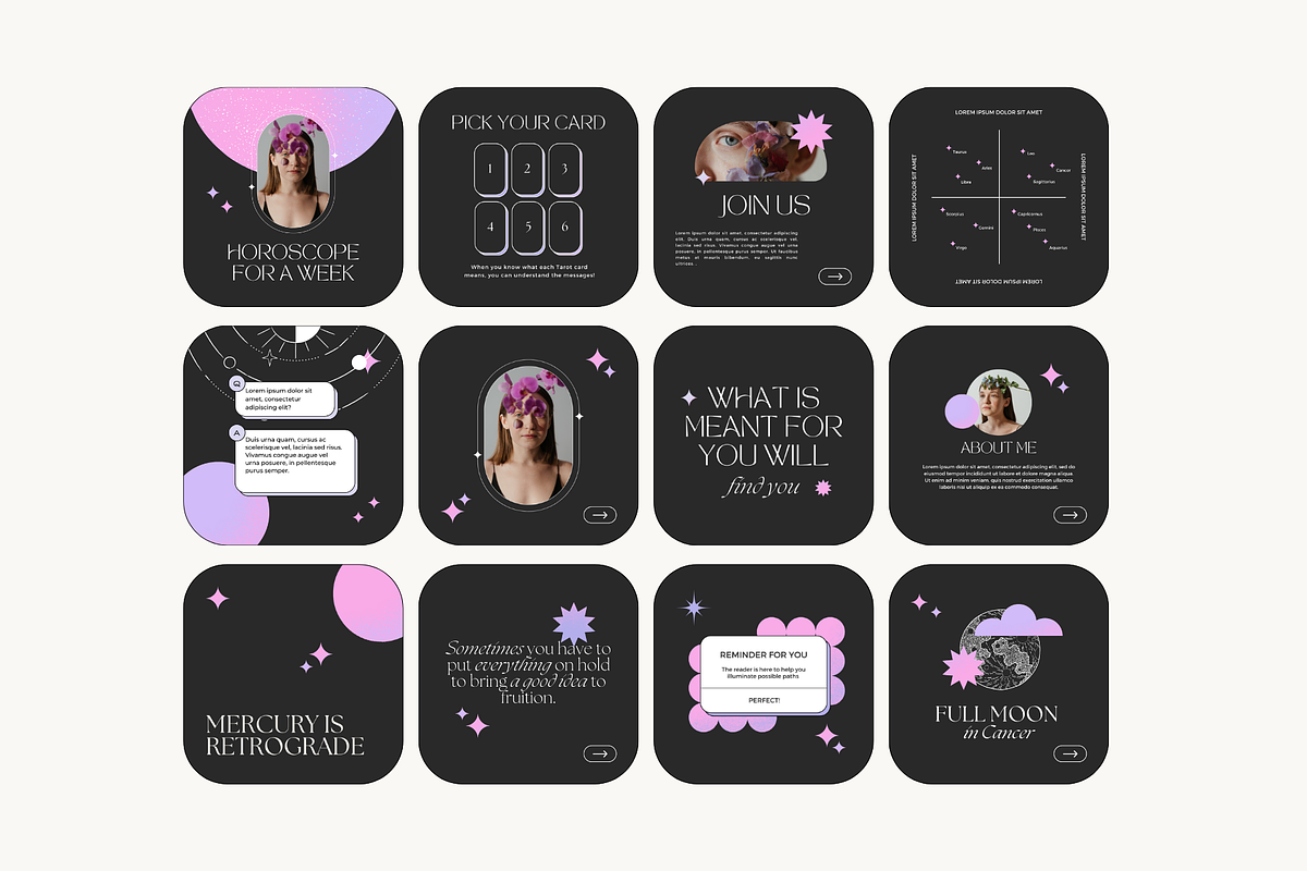 Astrology Instagram Post Templates, a Social Media Template by marmaries (Photo 3 of 6)