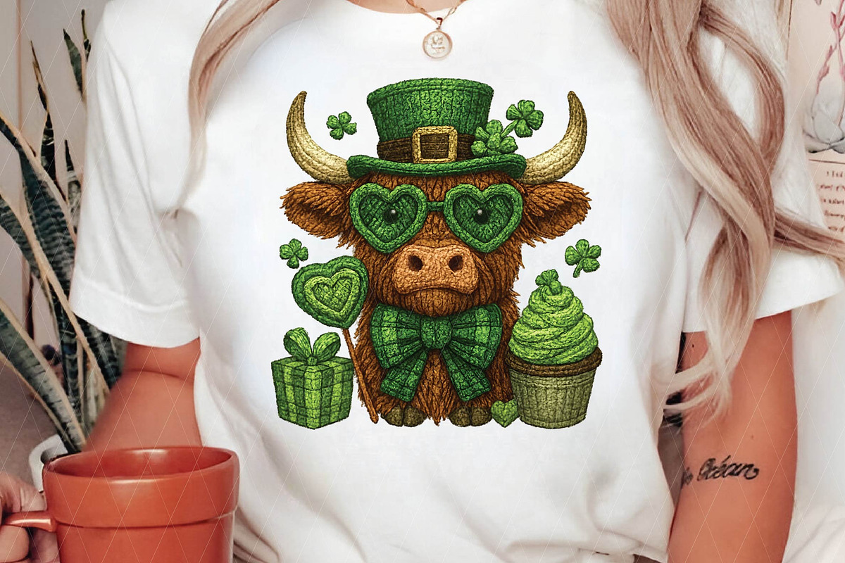 St. Patricks Day Highland Cow Png, an Illustration by DreamPrint404 (Photo 5 of 6)
