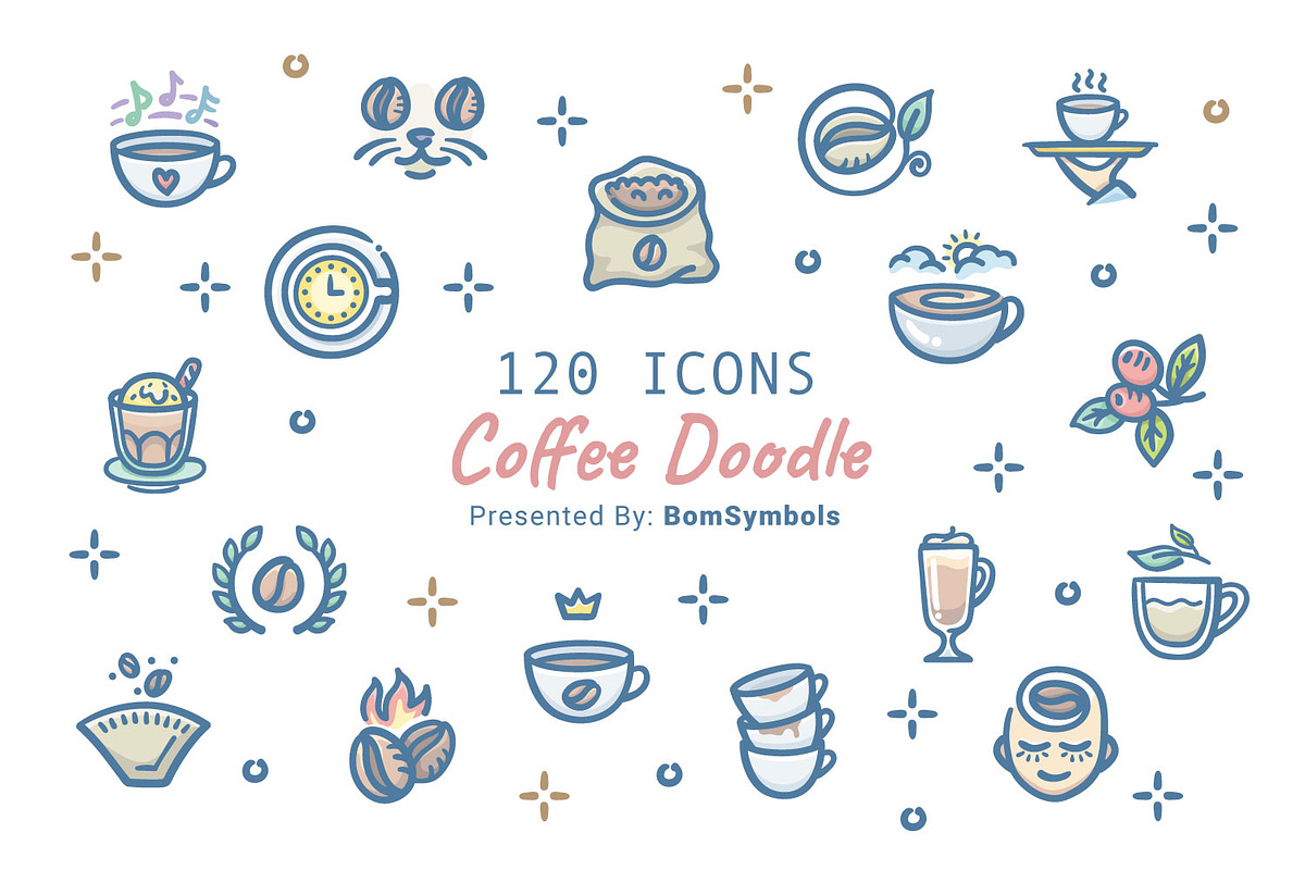 Coffee Doodle, an Outline Icon by BomSymbols (Photo 1 of 3)