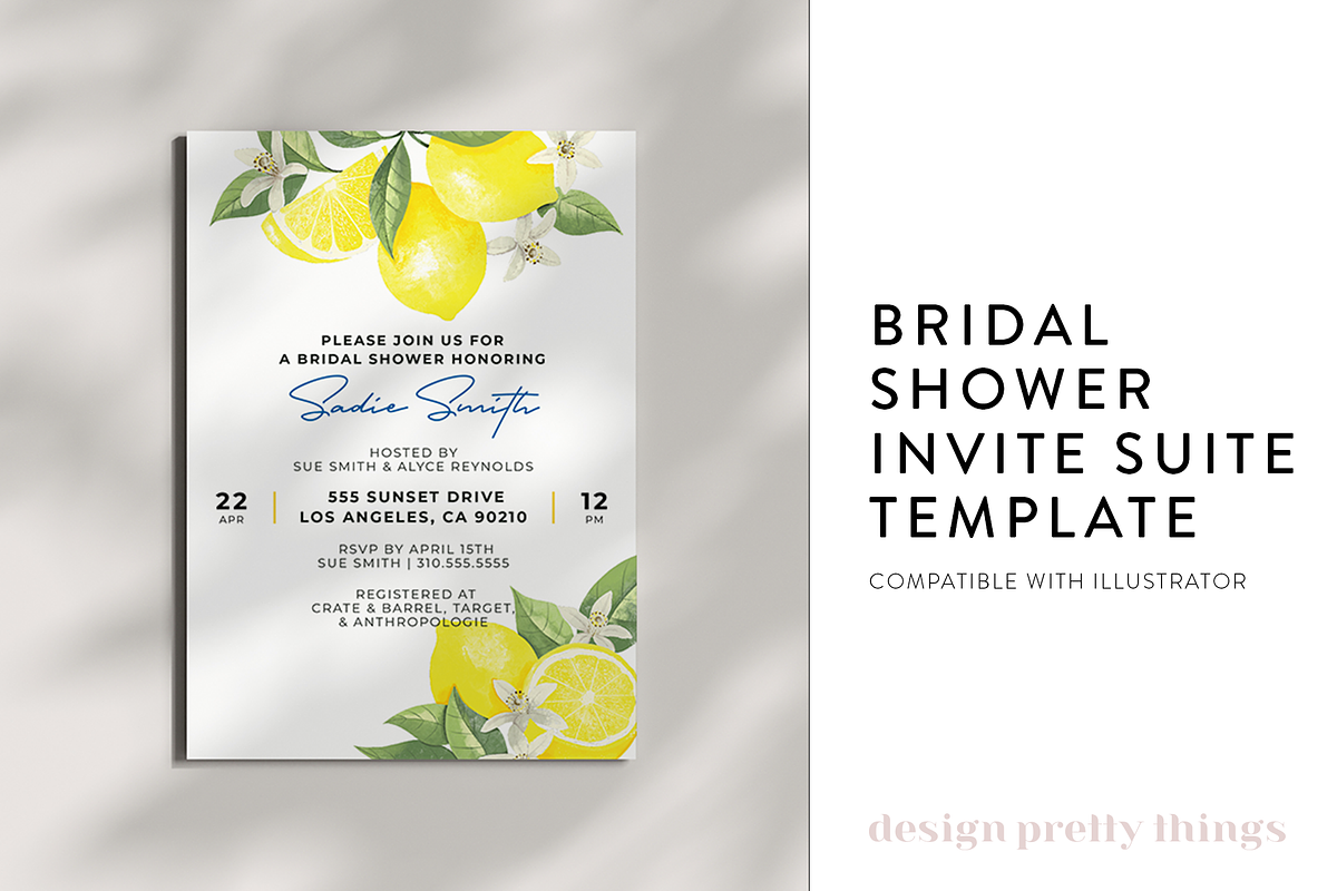 Italian Bridal Shower Suite Template, a Templates & Theme by designprettythings (Photo 1 of 3)