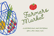 Farmers Market Hand Drawn Clipart, a Food Illustration by Barkova Nadya (Thumbnail 1 of 7)