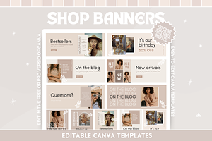 Beige Boho Shop Banner Templates, a Shopify Template by SunshineStudioBoutique