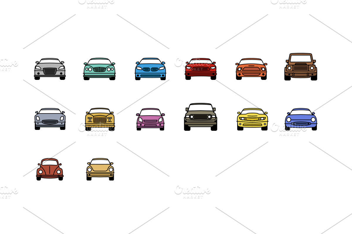 14 Line Style Car Vector, an Outline Icon by Pixellion (Photo 2 of 2)