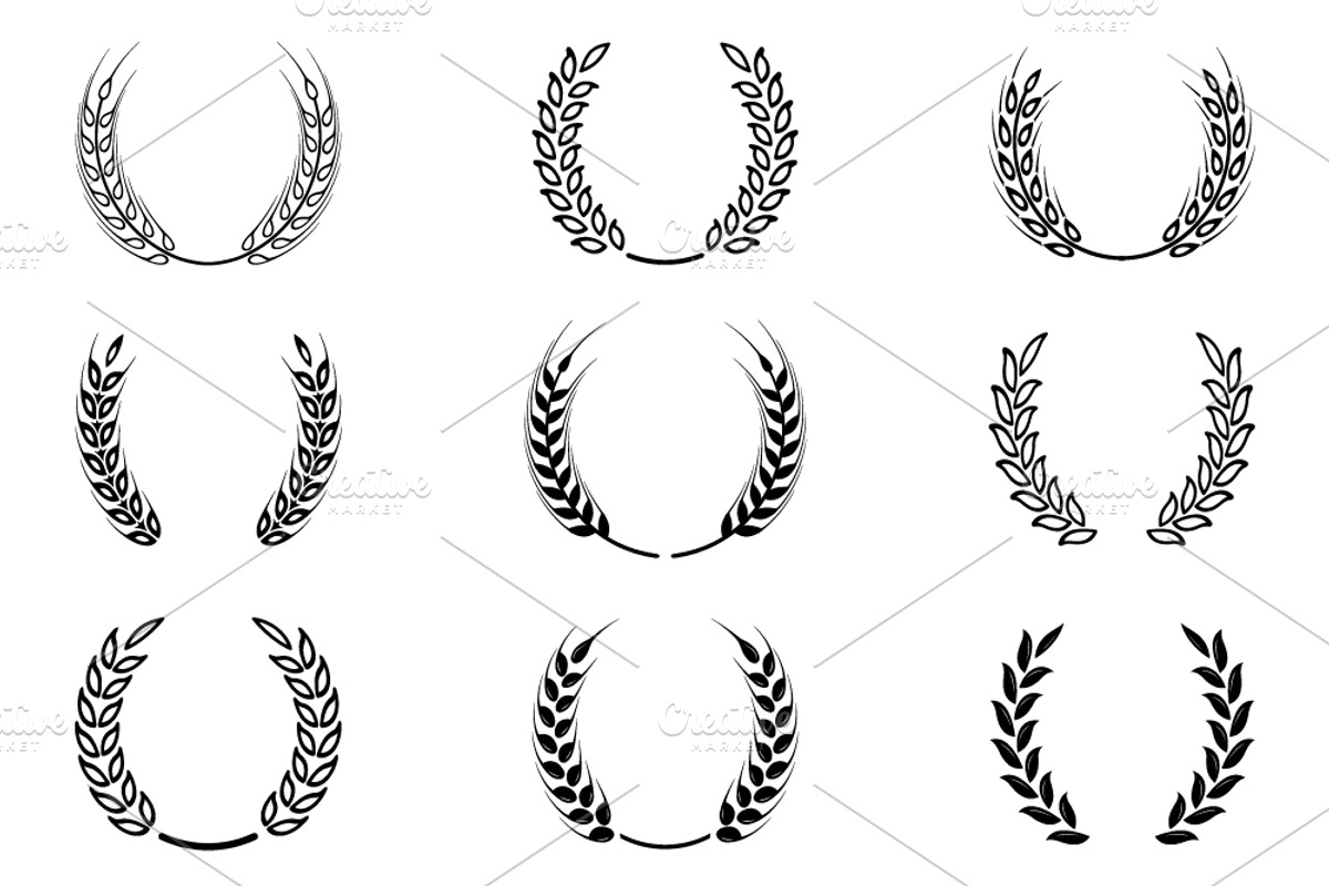 Black laurel wreaths, a Decorative Illustration by NKuvshinov