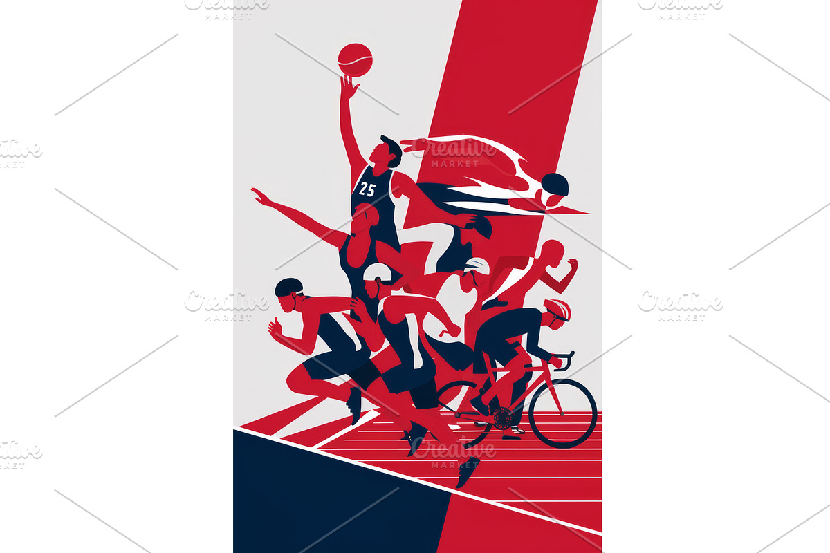 Dynamic Multi-Sport Athletes in, a Graphic by tilialucida