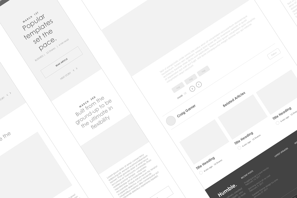 Axure responsive template Blog 01, a Wireframe Template by Humble UX (Photo 3 of 5)