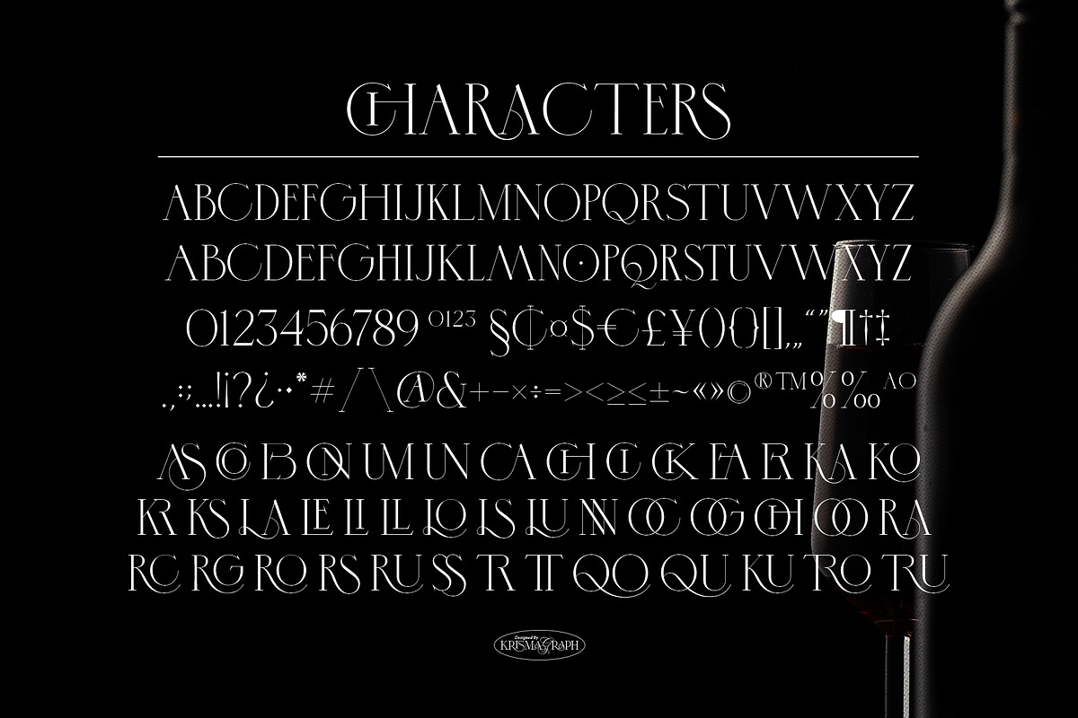 Virgoun | Ligature Serif Typeface, a Serif Font by Krismagraph (Photo 6 of 12)