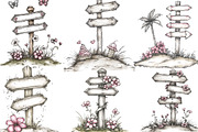Whimsical Summer Singpost Clipart, an Illustration by Designking (Thumbnail 5 of 5)