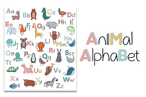 Animal alphabet for children, an Animal Illustration by SaintPic illustrations