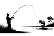 Fishing Silhouette Vector Bundle, an Illustration by hafijul (Thumbnail 13 of 51)