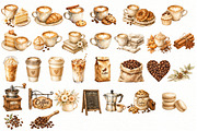 Watercolor Coffee Clipart Bundle PNG, a Food Illustration by Villa 11 Estudio (Thumbnail 2 of 7)